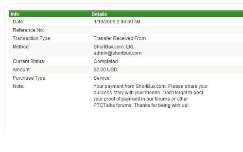 shortbux - proof of payment