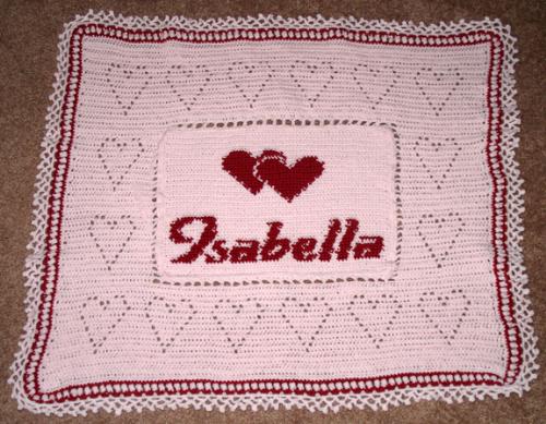 baby afghan - baby afghan i made for one of my twin girls. the other afghan has my other daughter's name on it 'elianna'