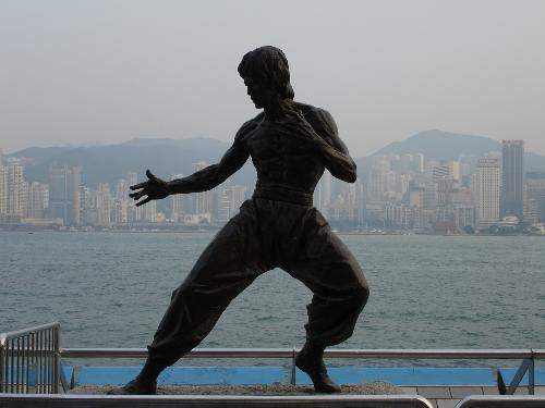 Bruce lee - It is a statue of our great hero Bruce lee.