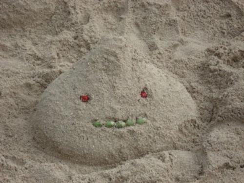 poring sand - @ splash island's fake sand