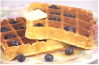 Waffles - Waffles with butter and jam