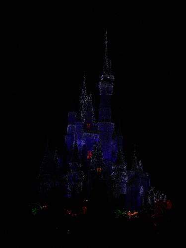 disney castle - the castle at night at disney world