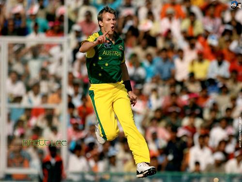 australian thunder bird bret lee - Australian thunder bird bret lee ecstatic reaction after picking up wicket.