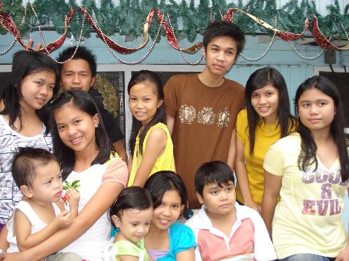 family - faly members celebrating christmas