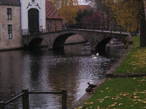 Lovers Bridge In Brugess - This is a picture of the 'Lovers Bridge' located in Brugess Belguim. Its tricky to find if your on your own. Jump on one of the horse drawn cart rides from the center of Bruges and it stops right opposite the bridge for the horses to feed.