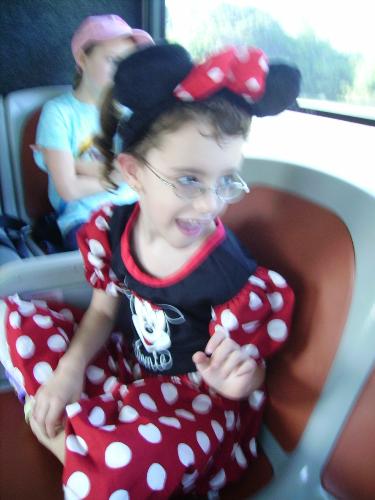 disney world - my daughter on the bus at disney