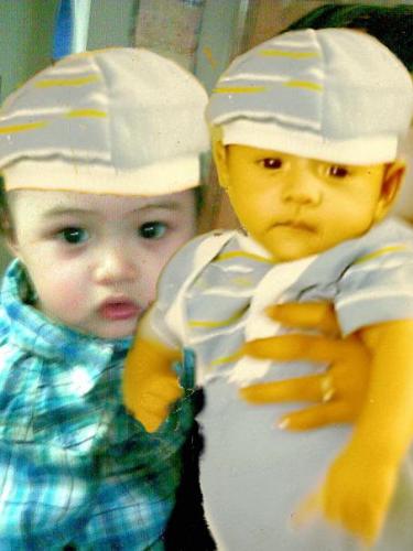 My Son& Grandson - My son and grandson at 1 year old.