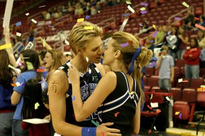 peyton and lucas - from the hit series One Tree Hill. The famous basketball game where Tree Hill won by Lucas Scott's winning shot. The famous dream.