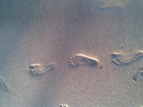 footprints - these are my footprints. its a reminder for me that i'll follow God wherever he leads me..