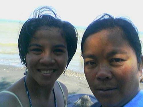 mom and me - my mom and me at the beach last March 2006