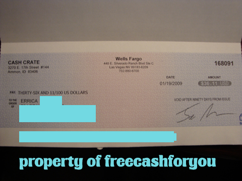 cashcrate - my second check from cashcrate :)