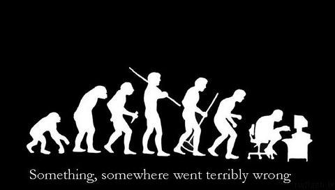 computer - evolution of man! funny picture