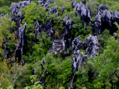Hanging Coffins of Sagada - I took this photo one and a half year ago. This is one of the attractions in Sagada, Mt. Province and it is called the Hanging Coffins where the ancient ancestors of the natives place their dead relatives on a coffin by the cliff.