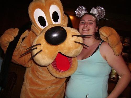 diney world - my daughter and i at a character meal at disney world