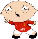 Manchester united - Stuey dressed in a manchester united kit