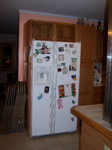 See all the magnets? - This is the old fridge with tons of magnets on it... See all the magnets? - This is the old fridge with tons of magnets on it...