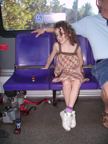 on the bus - on the disney bus going to the teme parks