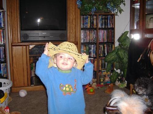 My nephew playing cowboy on his rocking horse - My adorable nephew playing cowboy on his rocking horse