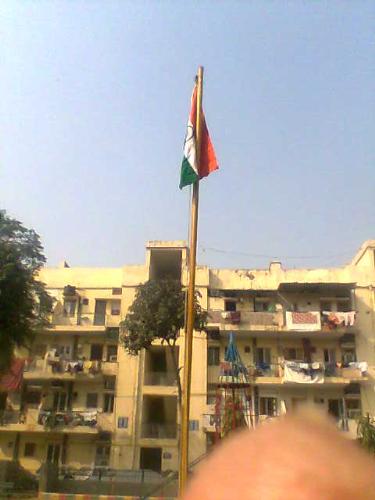 India's National Flag - National Flag was hoisted in our apartments today.