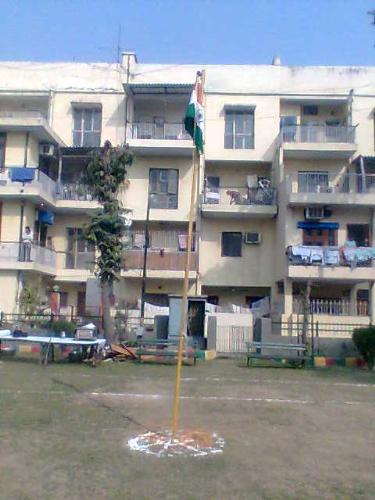 Indian Tricolour - India's National Flag in central park of our apartments.