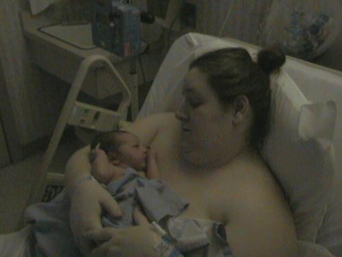 Me and my son - This was taken after i got out of recovery it was the first time i held my son sebastian