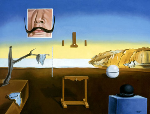 Dali&#039;s Mustache, Magritte&#039;s Bowler - My painting giving tribute to Dali and Magritte.