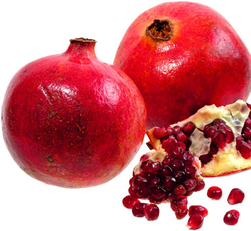 Pomegranates - Pomegranates are very healthy fruits, they contain lots of good vitamins and are very good to eat when you feel sick.
