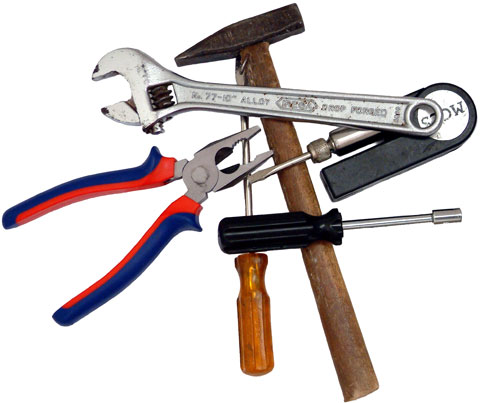 Tools - A tool set showing the common hand tools.