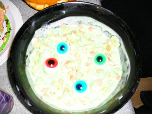 Hocus Pocus Eyeball Salad - We couldn't possibly finish all of that in one halloween, so we saved it for the next day.