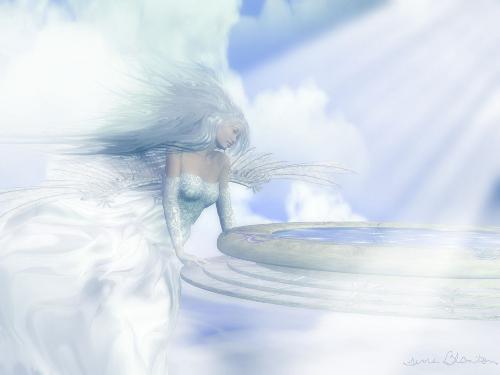 3d art of angel - angel in blue