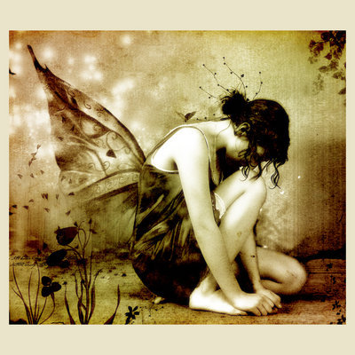 vintage fairy - fairies are like butterflies in human form. Flying freely amongst the air waves with little doubt and worries.