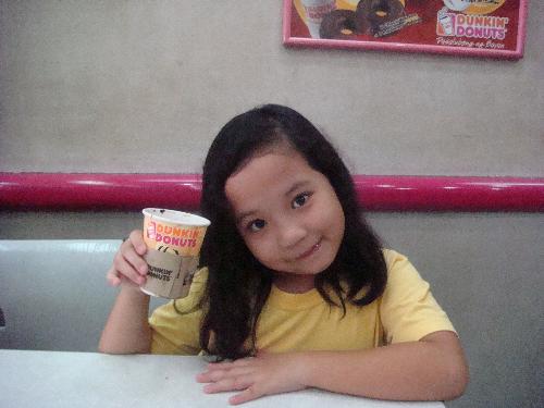 dunkin donut hot choco - enjoying hot chocolate in dunkin donut baguio city