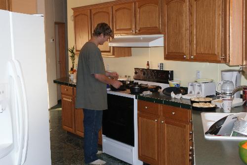 cooking something - Dave cooking at great grandmothers