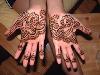 Mehandi on hands - Mehandi is basically put on hands during the marriage function or any special occasion in India