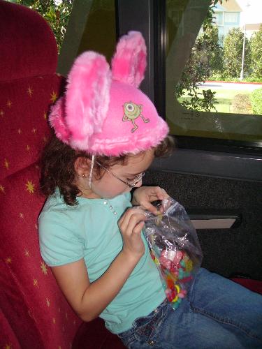 on the bus - my daughter on the disney bus