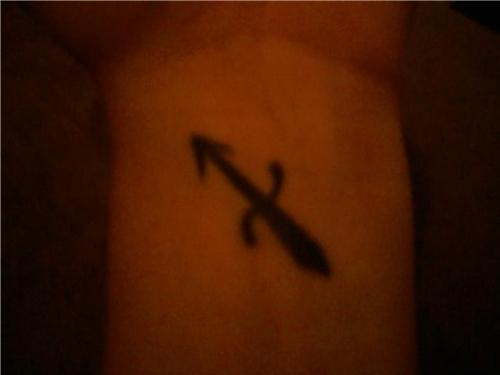 tattoo - my sagittarius symbol tattoo on my left wrist