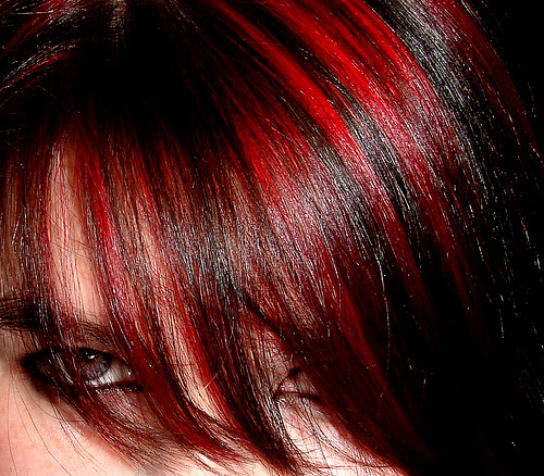 hair - red and black hair