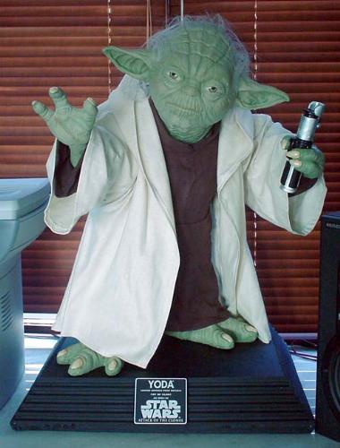 Master Yoda  - A lifesize statue of yoda from star wars movie.