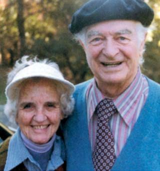 Old couple - Old woman with an old man smiles at camera. Old couple - Old woman with an old man smiles at camera.