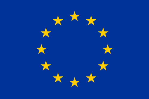 A flag of European Union - A flag of European Union is in bright blue color with twelve yellow stars on it.