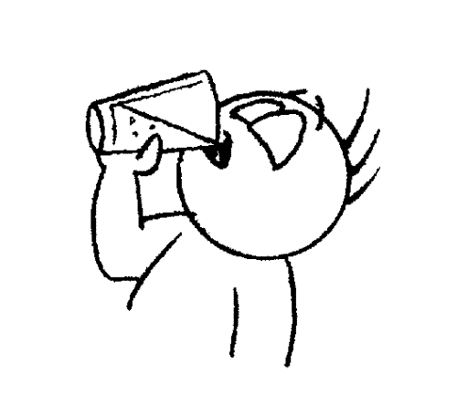 Drink - a clip art photo with man drinking beer from see through glass.