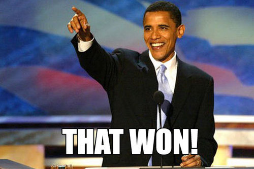 Obama - that won!