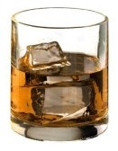 Whiskey Cocktail - Whiskey Cocktail - pure whiskey with coke, added ice cubes and a straw.