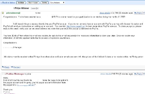 My 50$ prize - This is my email winning letter and to see my name on website see my profile pics....