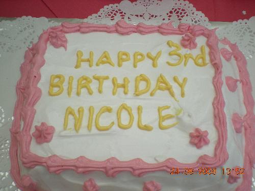 birthday cake - its my niece 3rd birthday. my sister bake it for her..