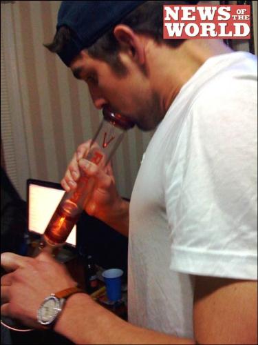 The picture that started it all - Michael Phelps caught smoking the bong, an instrument used commonly for smoking pot.
