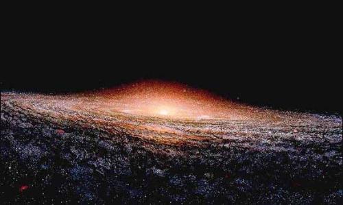 Milkyway Galaxy  - beautiful golden image of the milkyway galaxy