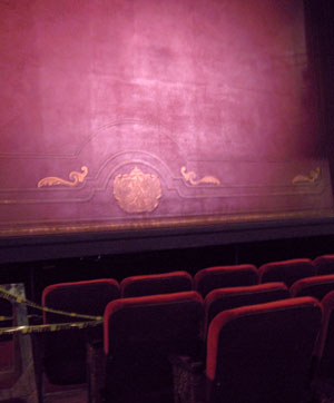 Theatre Seats - Looking at the stage before the curtain goes up.