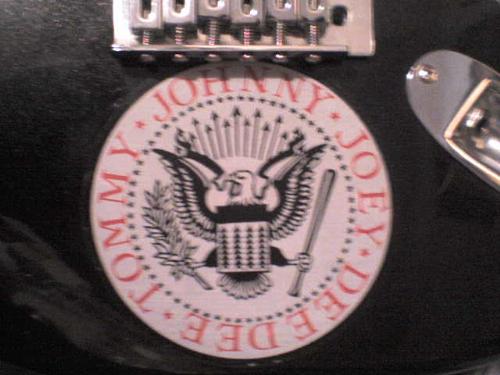 ramones sticker - thats my fender stratocaster guitar whit a cool sticker of the reamones ^^