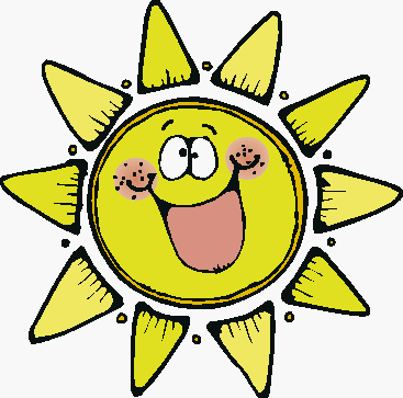 Sunny Day - Clip art image with the sun laughing.